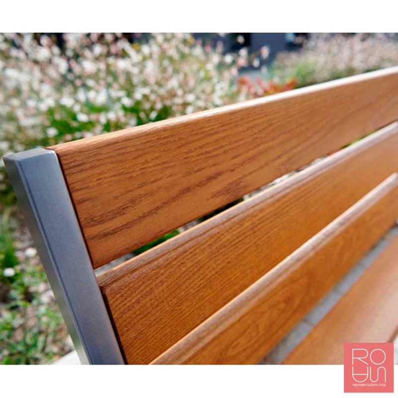 Banc Silaos en acer i fusta Roure PEFC